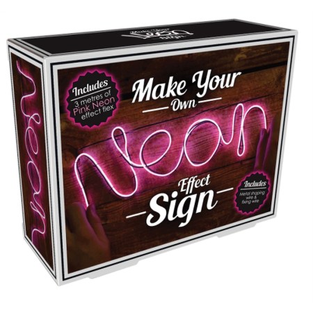 Box with do it yourself neon sign kit inside for wall in your house