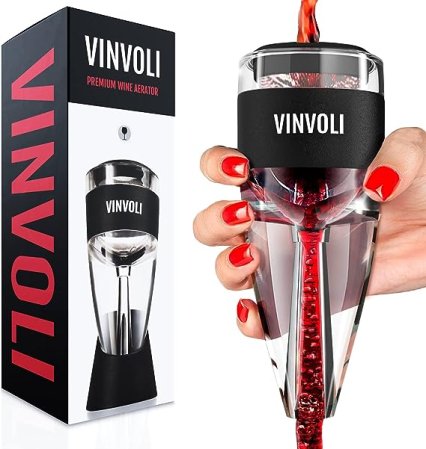 Wine aerator that you hold over a glass or decanter and pour the wine through