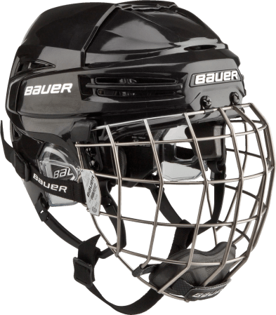 kids black hockey helmet with cage